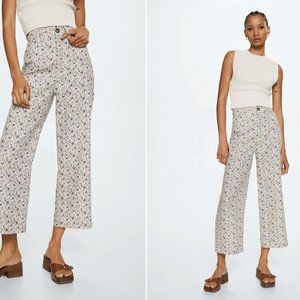 Mango Floral Linen Pants